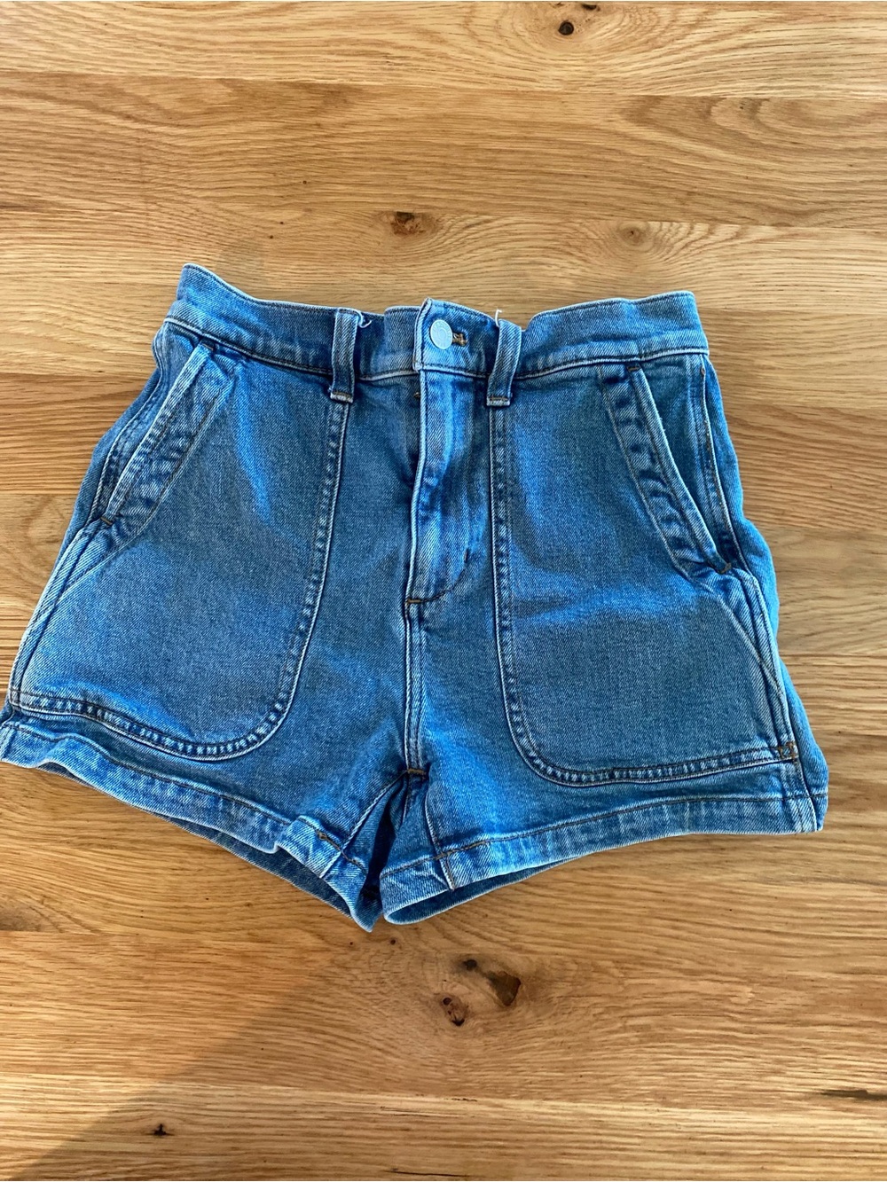 Madewell Light Blue High-Rise Denim Shorts